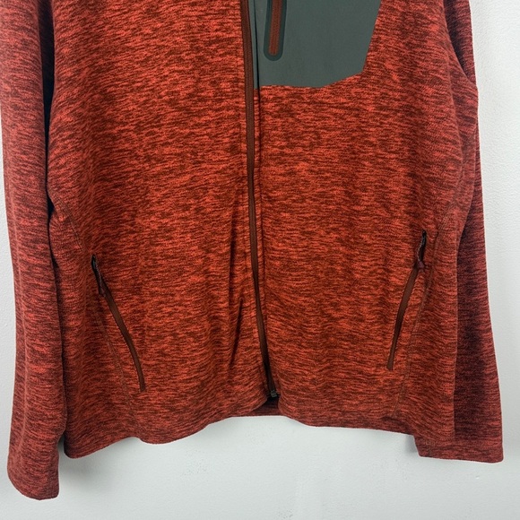 Eddie Bauer Men's Heathered Brick Red/Rust Full-Zip XL Jacket Gray Chest Panel - Picture 7 of 10